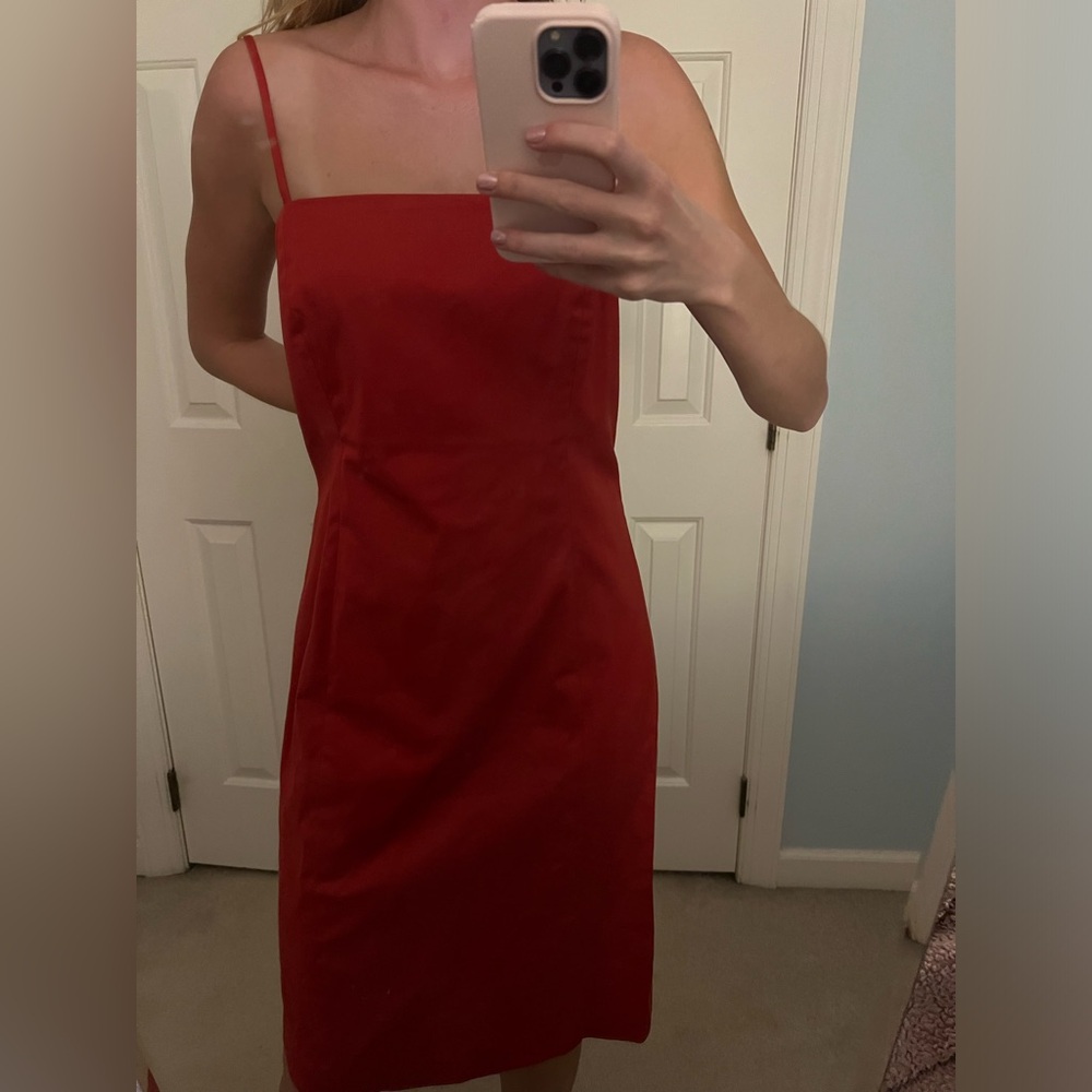 Red Brooks brothers dress size 8